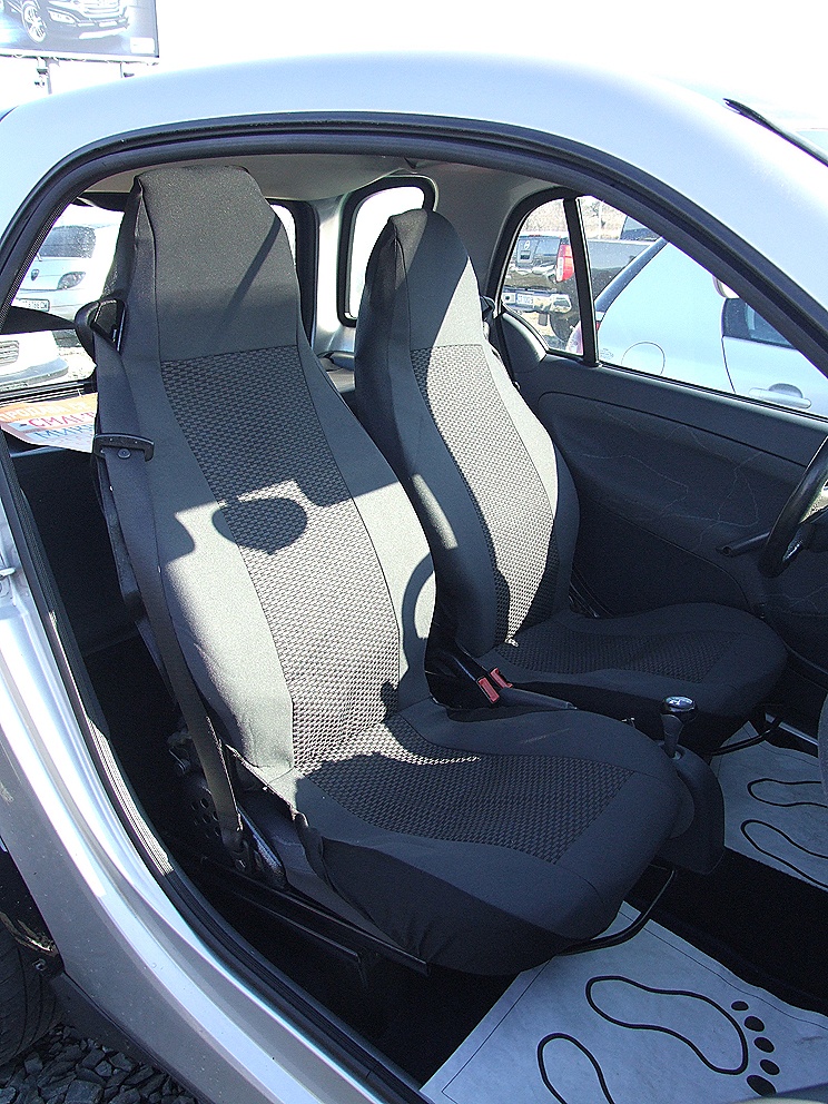 2 x Smart ForTwo Sitzbezüge Schonbezüge Schutz PKW Schwarz Grau