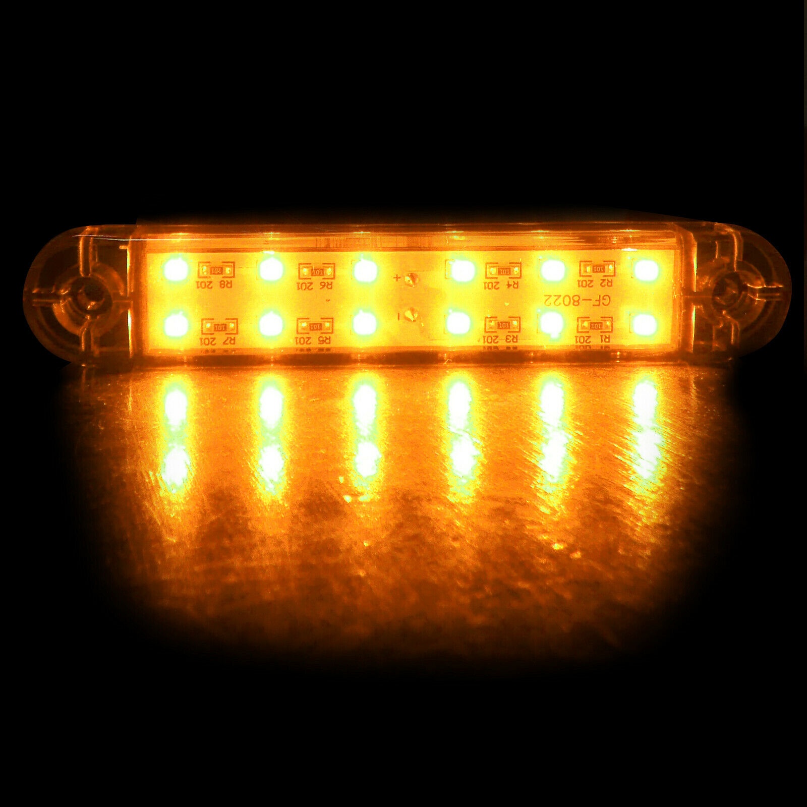 12 LED Side Marker light Indicator Trailer Truck Caravan Yellow 24v 