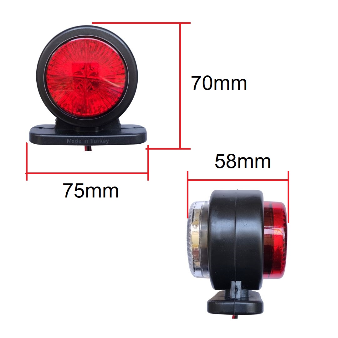 2 x 8 LED Begrenzungsleuchten Lampe LKW Anhänger Rot Weiß 12v 24v