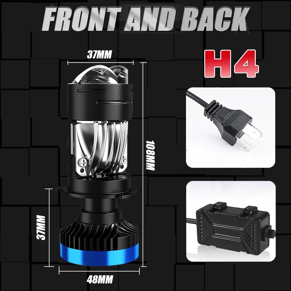 2 x Mini Bi LED H4 12V 24V 160W 30000lm 360° 6000K Canbus sin Error Luces Bombillas Luz Lampara de Automóviles Camiones Coche Bajas y Altas