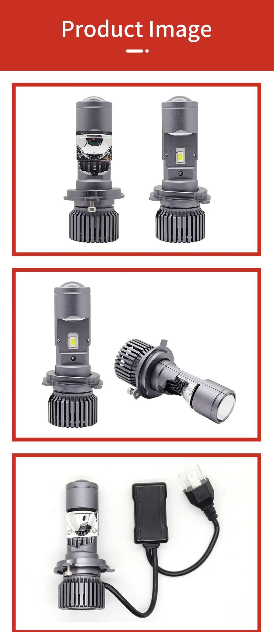 2 x Led H4 Ljus Lampa Bilstrålkastare Lyspærer Strålekaster Lasbil Moto Hi/Low Beam 80W 12000lm 6500K 12V 24V