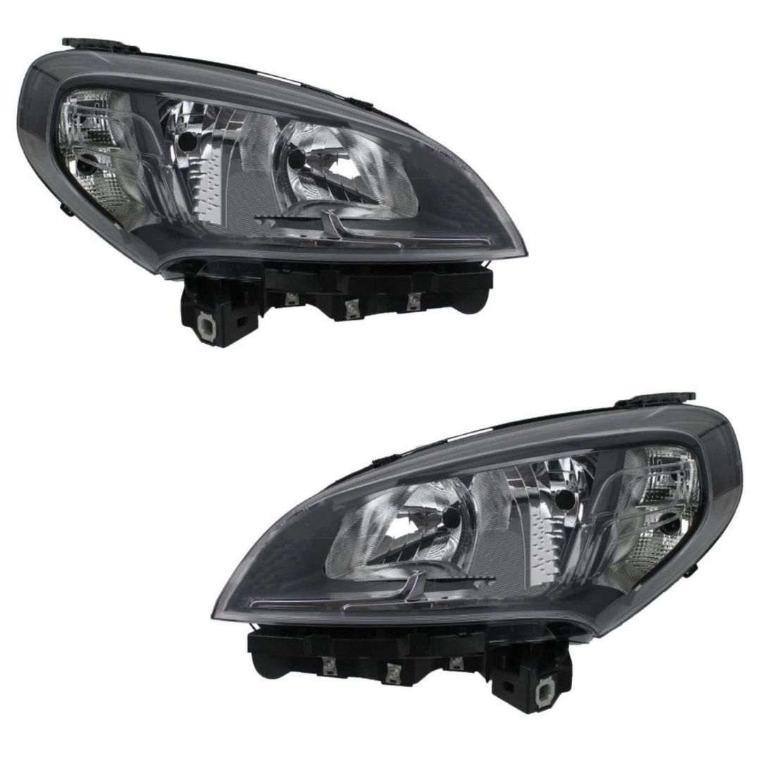 Set Fiat Doblo 2015+ Negro Faro Luces Delantero Electrico con Motor Derecho Izquerda