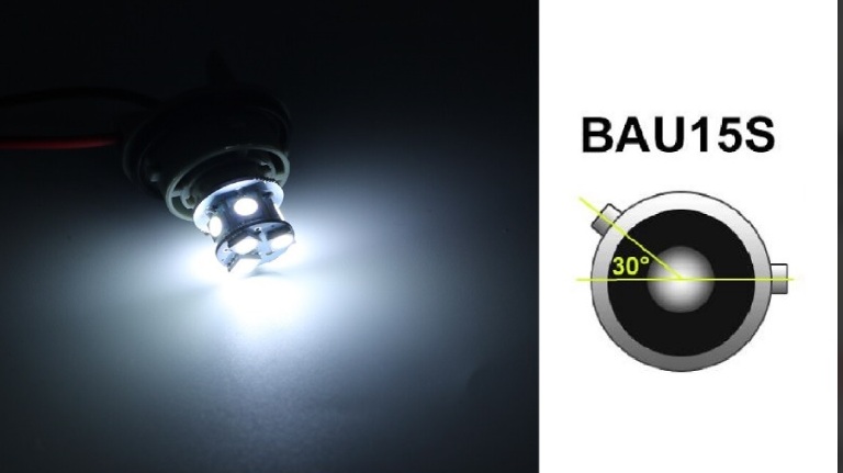 2x LED Birnen PY21W - BAU15S CANbus, Kraftvolles Weiß Eis Licht 6500K