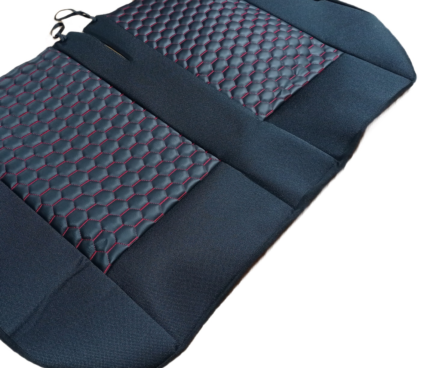 Seat covers for CITROEN JUMPER Van Black Red Seam Leather