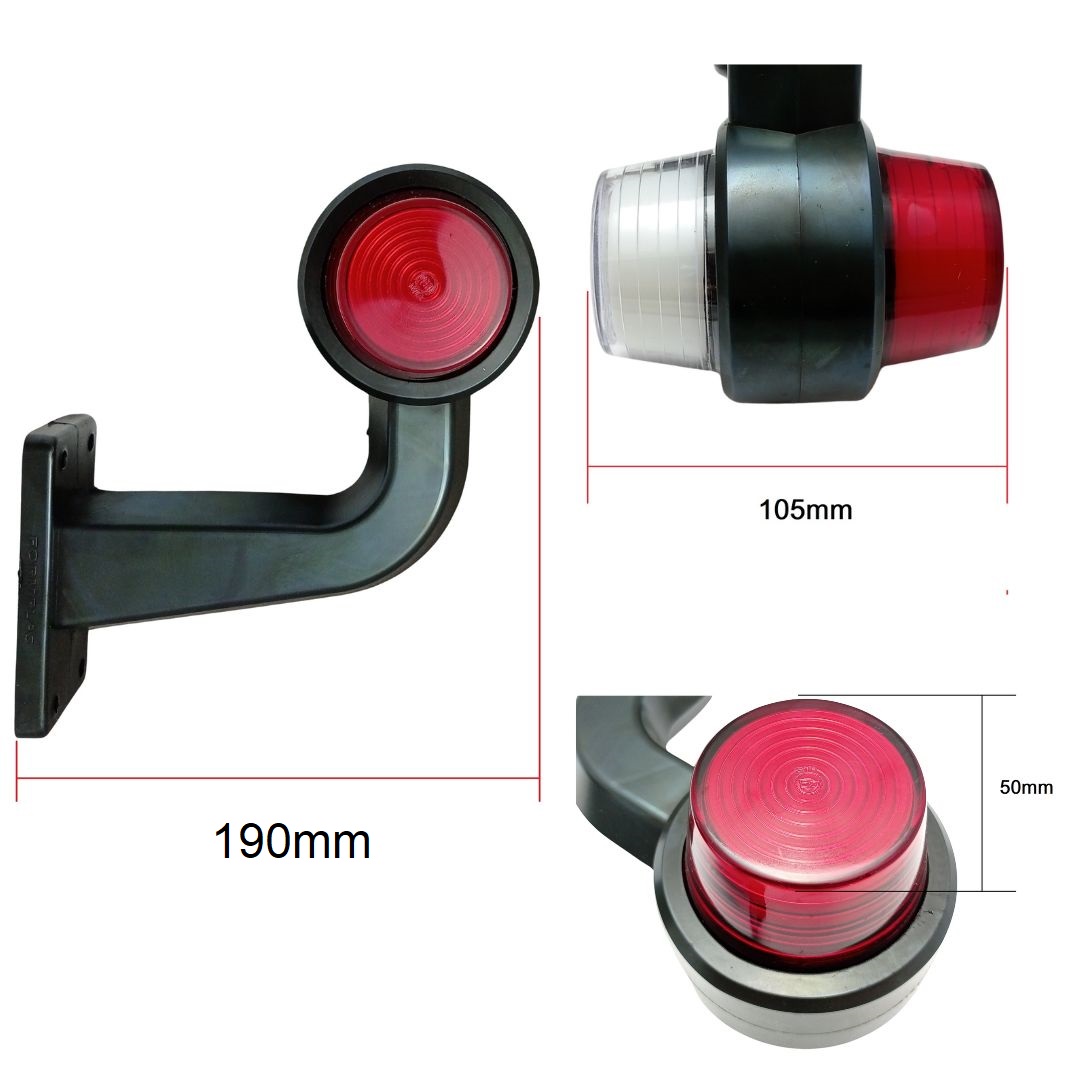 2 x Red White Led Position Lights Clearance Lamp Marker Indicator Truck Trailer Lorry 12V 24V