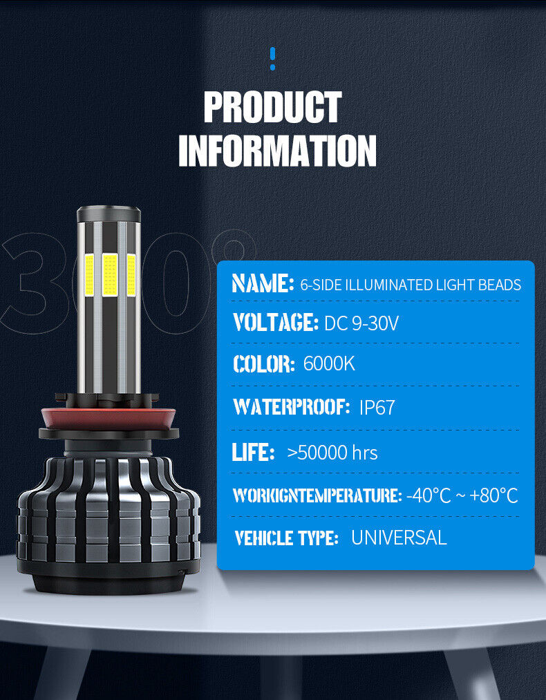 2 x COB LED H4 12V 80W 16000lm 360° 6000K Canbus fără Eroare Lumini Lampa Faruri Becuri Auto Camoin Moto Hi/Low Beam 12V 24V Hi/Low Beam