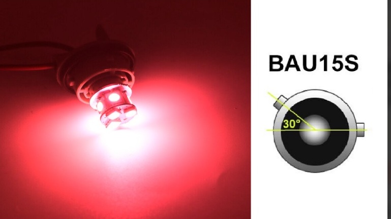 LED 22 SMD P21W BAU15S Canbus 12V Ljus Lyspærer Bilstrålkastare Lampa Röd Strålekaster 