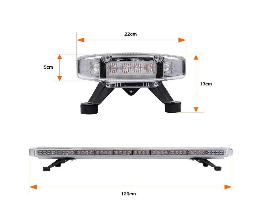 88 LED 120cm BAR Blitzlicht Warnleuchte Notfall Strobe Leuchten 88W 12V 24V 15 Blinkmodi