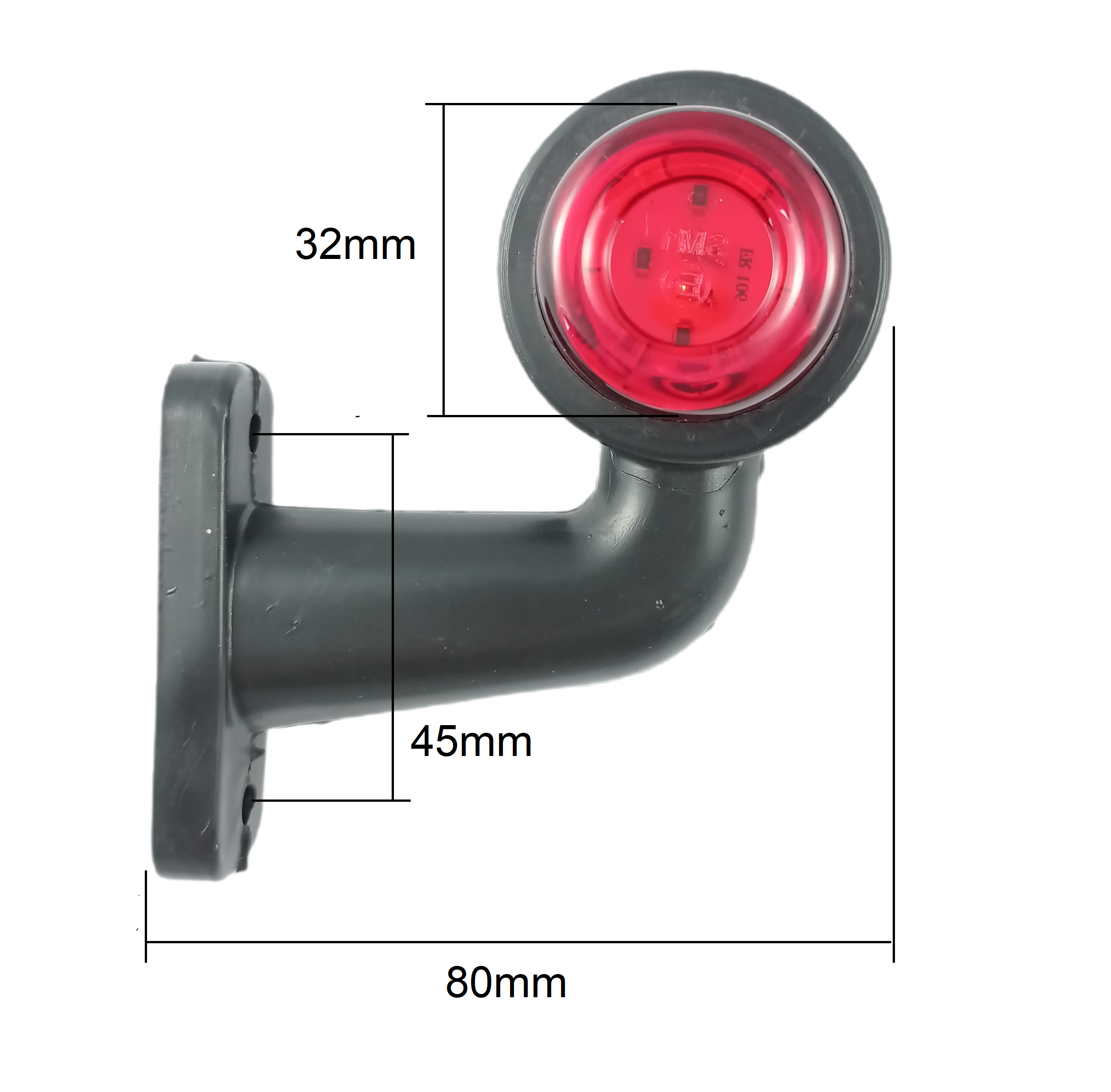 2 x 12V 24V Mini Side Marker Stalk Light for Trailer LED 