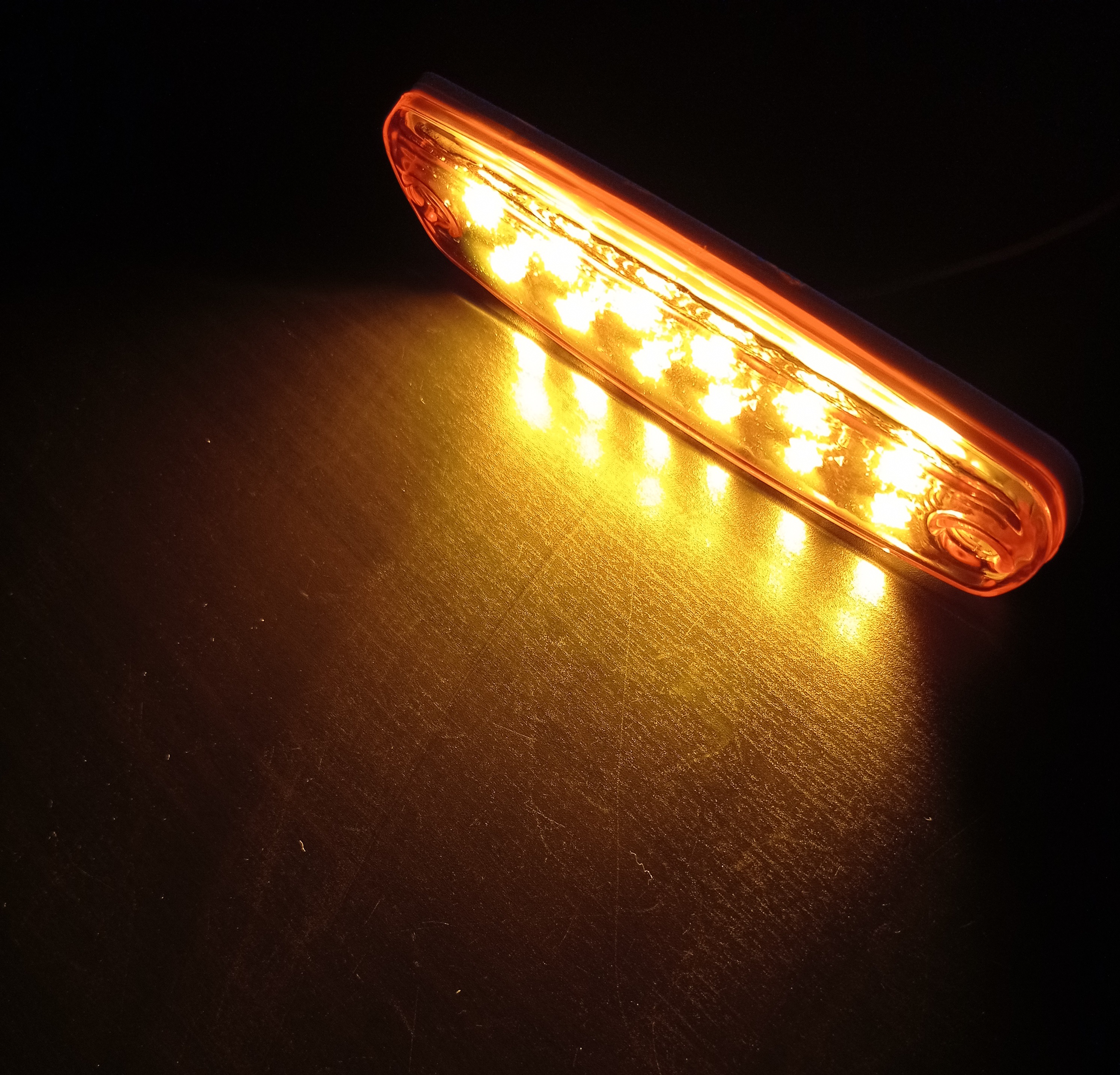 LED 12 v 24v Anhänger PKW LKW Seitenleuchten Lampe Gelb Reflektor 