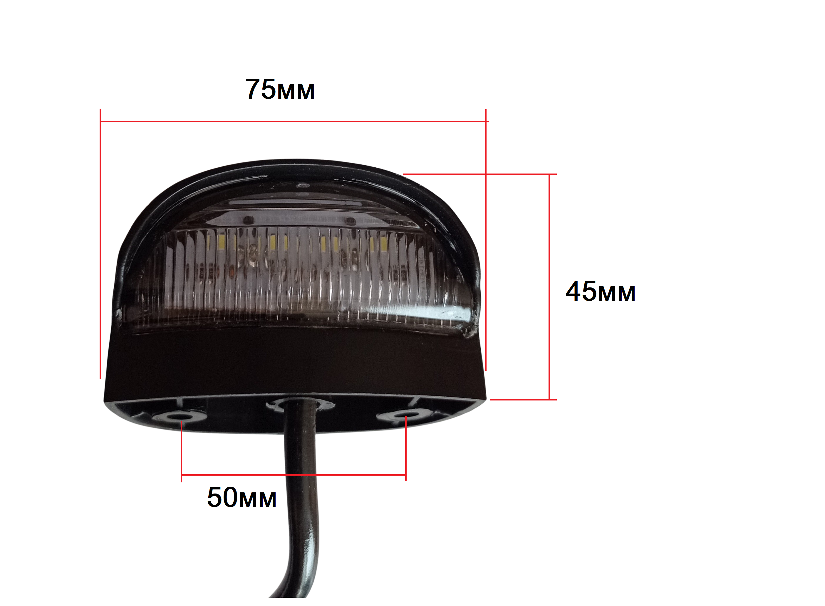 2 x 4 LED Luces De Matricula para Camiones Remolques Negro 12V 24V