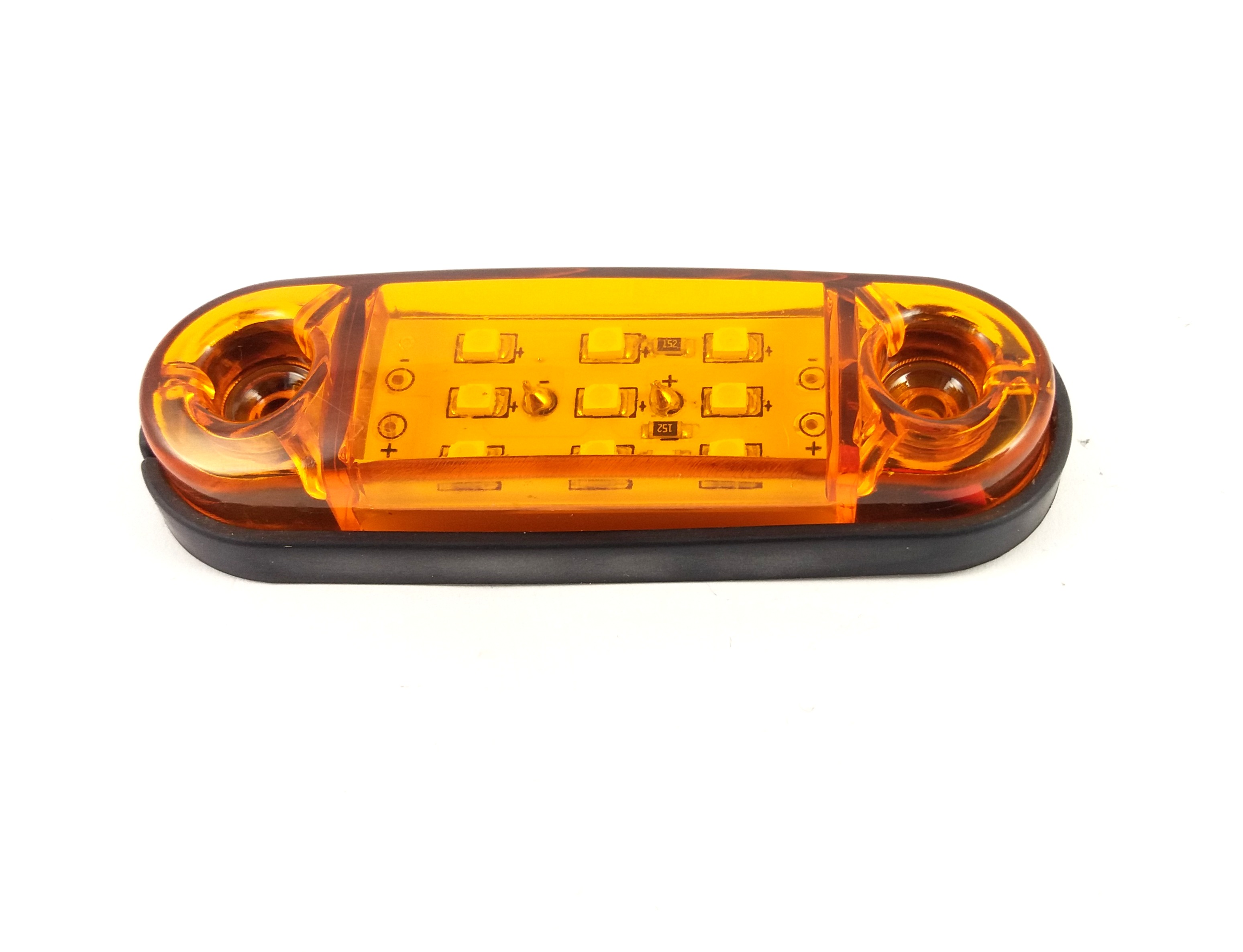 LED Seitenmarkierung Ovale Lichter 2x 12V Orange Lampe Lkw Van Anhänger Bus