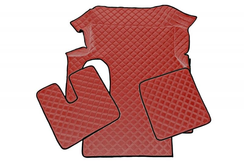 MAN TGA Automatic Red Leather Floor Mats Truck Lorry 