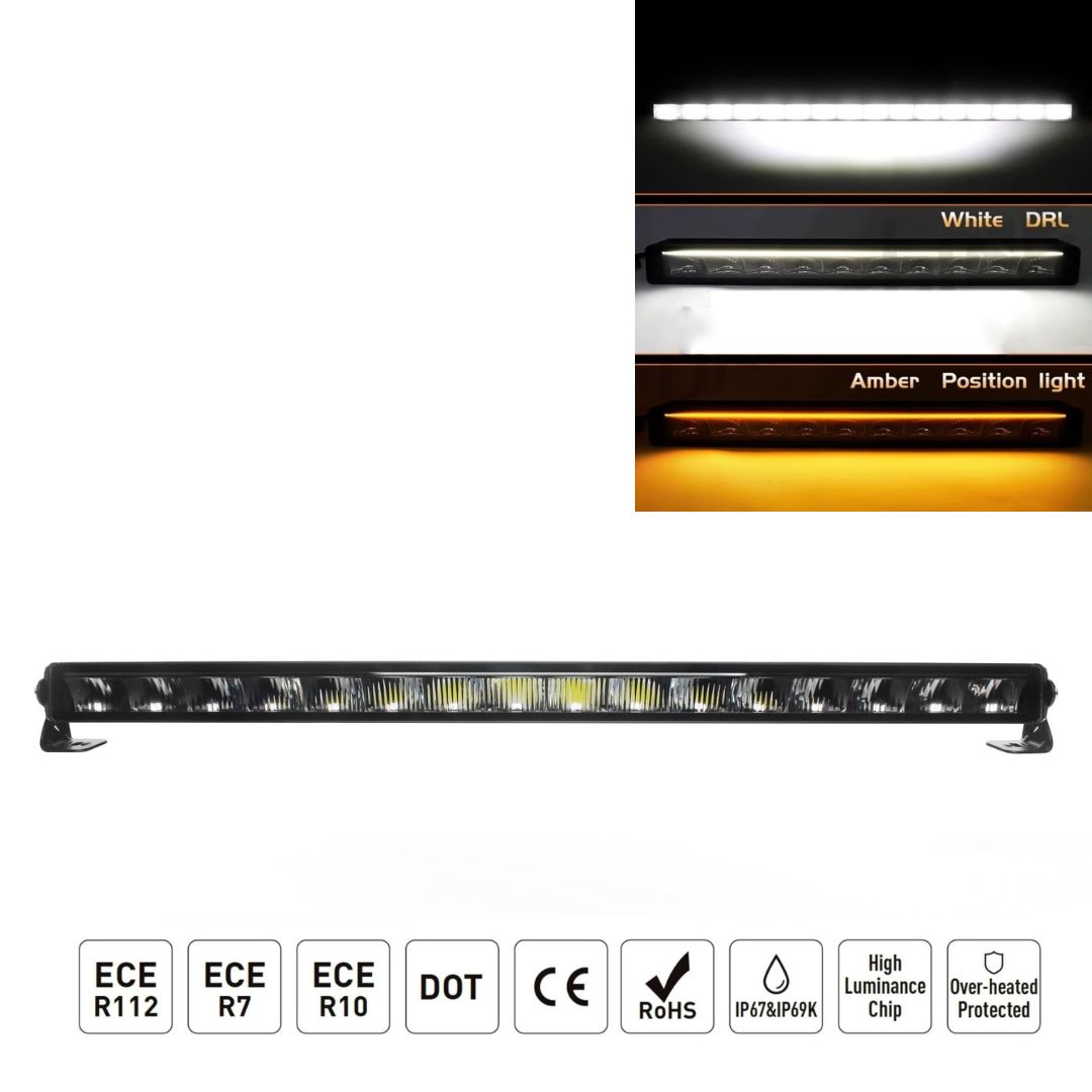 LED BAR Work Lights 84.5cm 13000Lm 120W White/Orange DRL Lamp Auto SUV 10-30V