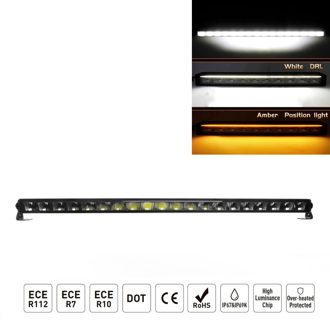 LED Bar Ekstralys LED BAR 104.5cm 16500Lm 175W Hvit/Gul DRL 10-30V Arbeidslys Lysbar Bil SUV 