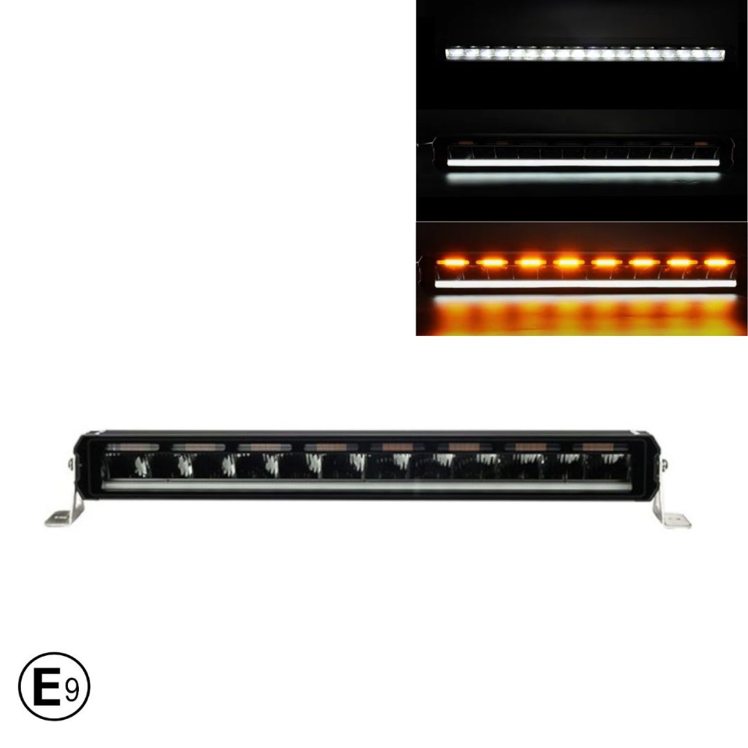 LED BAR Work Lights 58.5cm 7800Lm White/Orange DRL Lamp Flash Warning Safety Strobe Auto SUV 10-30V