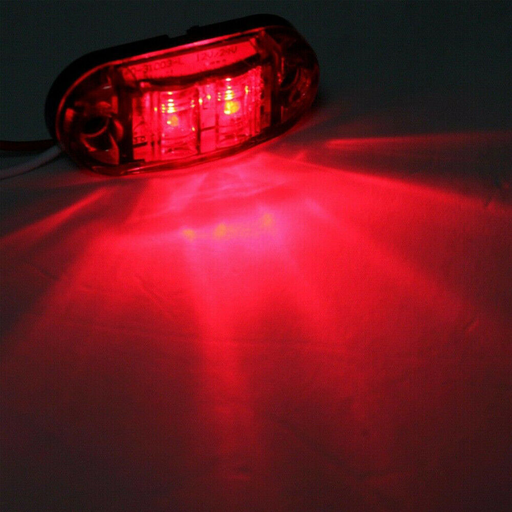  2 LED 24v Begrenzungsleuchten Umrissleuchten Rot
