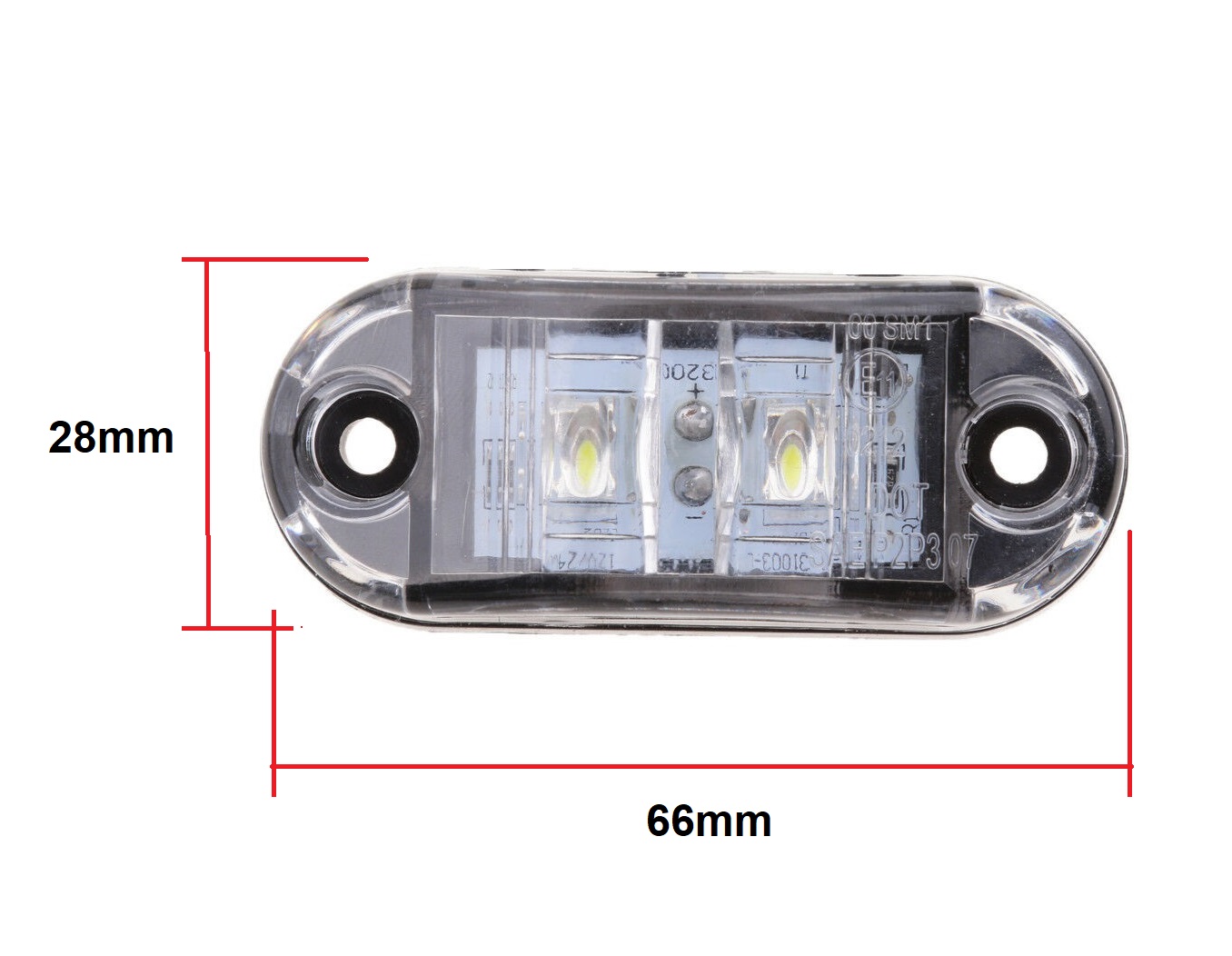 2 LED 12V Marker Clearance Outline Light  Trailer White