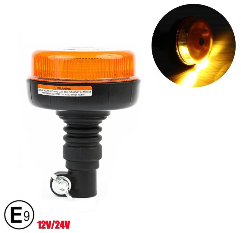 12 LED Lumină de avertizare Stroboscopica Girofar Lampa Diametru 110mm Orange 12V 24V E9,4 moduri Lumină de avertizare  