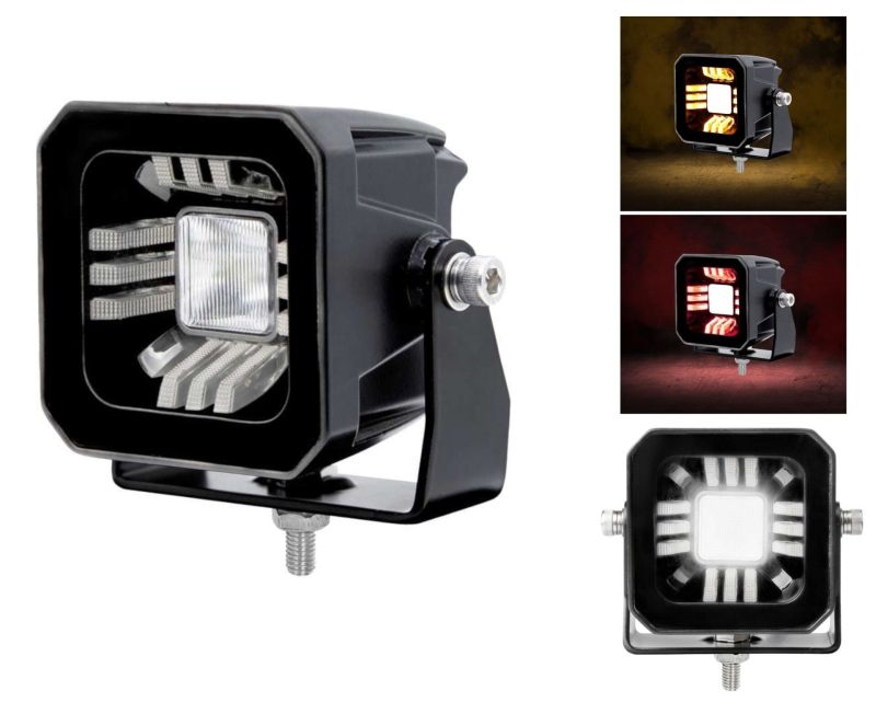 LED Ekstralys 12V 24V 30w 1000lm POD til SUV 4x4 Bil Traktor Flood  DRL Lys Hvit/Rod/Gul