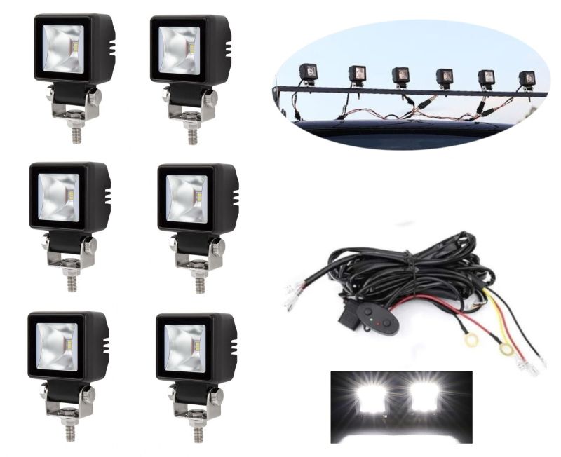 6 x LED Luces de trabajo DRL Hallo Lampara 12V 24V Flood Beam Luz Blanco