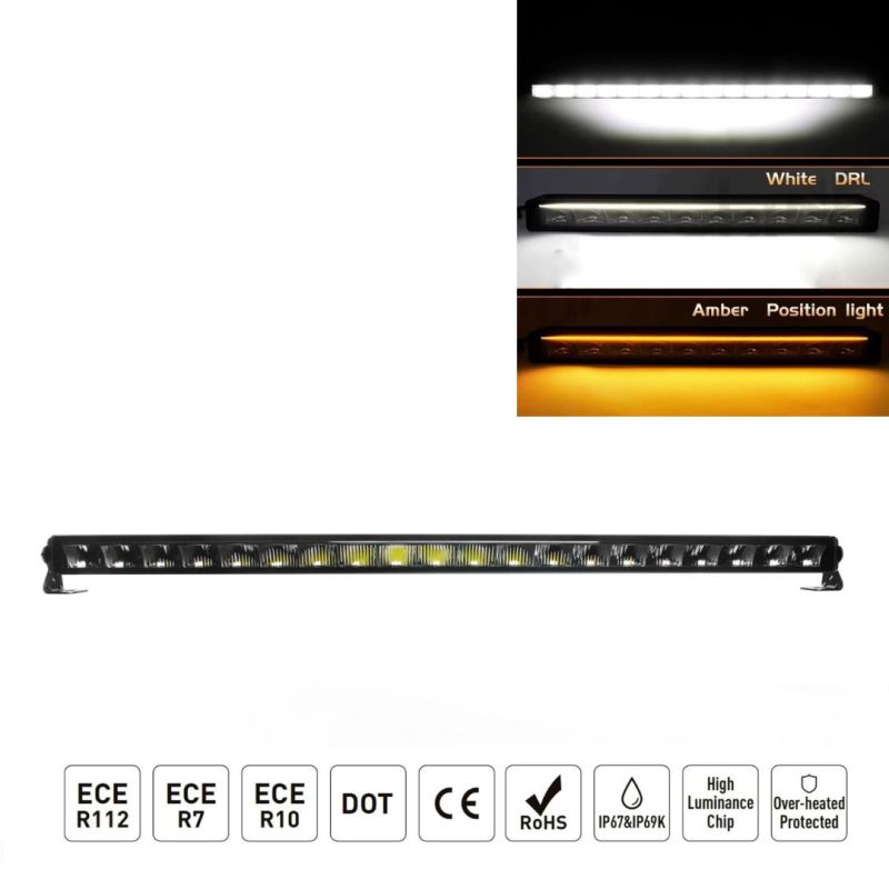 LED BAR Work Lights 104.5cm 16500Lm 175W White/Orange DRL Lamp Auto SUV 10-30V