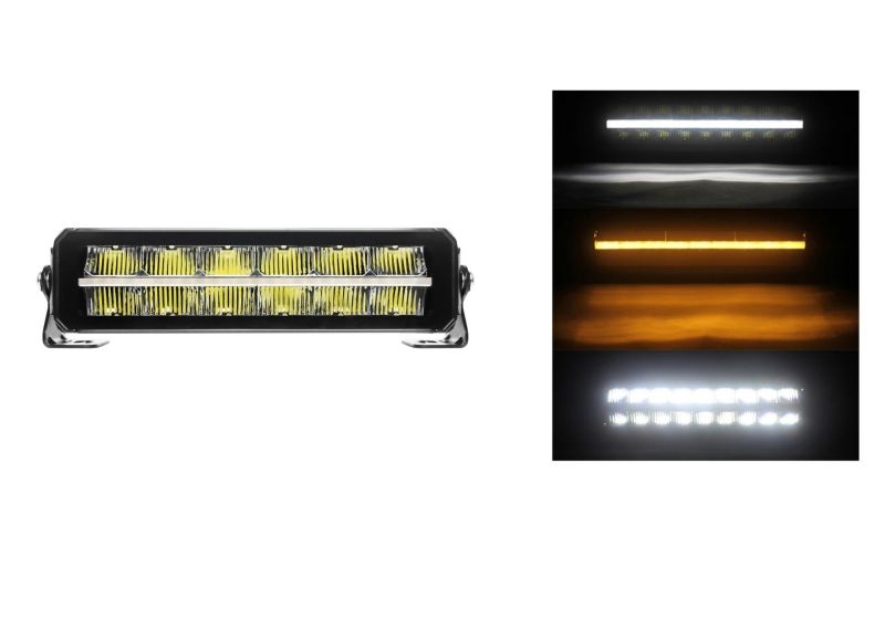 LED BAR Work Lights 30cm 4000Lm White/Orange Combo Flood Spot Beam DRL Lamp Auto SUV 10-30V