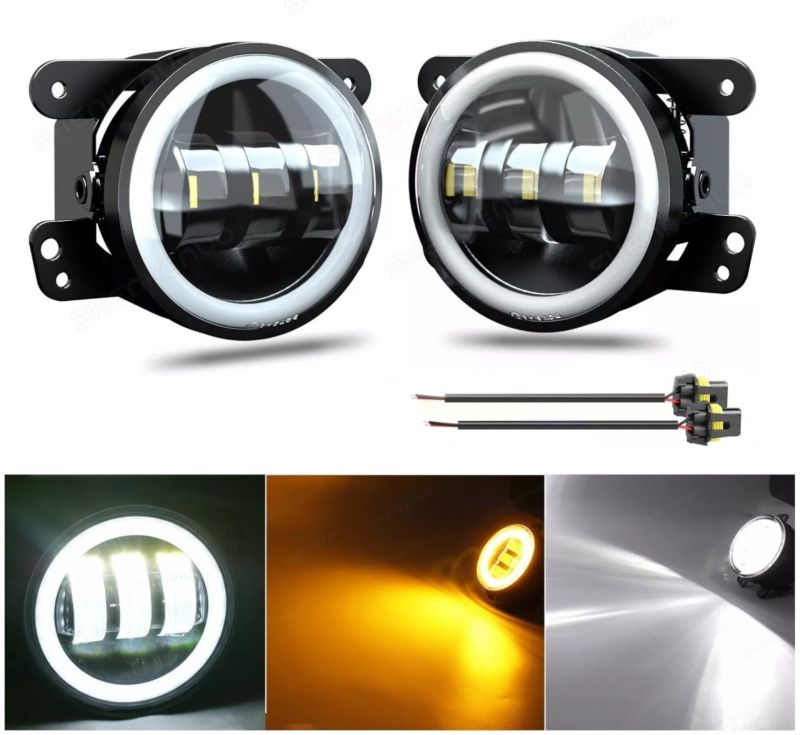 2 x LED Luces Antiniebla Halogen Faro Delantero Lampara DRL para Peugeot,Renault, Ford, Citroen, Opel, Dacia, Jaguar, Porsche, Suzuki, Nissan, Jeep, Dodge, Chrysler