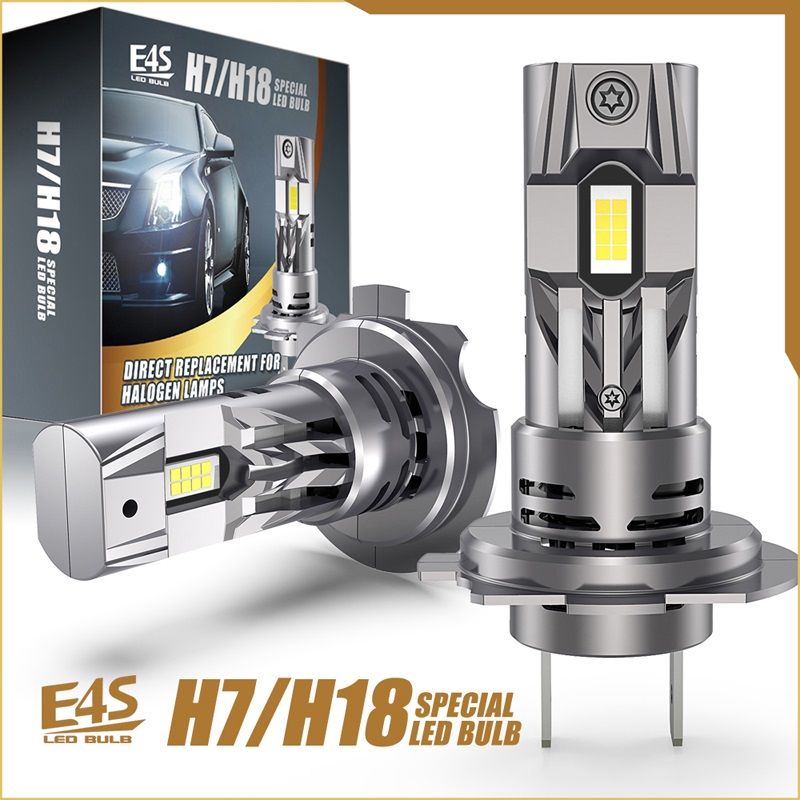 2 x LED E4S H7 H18 50W Lumini Lampa Faruri Becuri Auto Camoin Moto Hi/Low Beam 15000lm 6500K 12V 24V