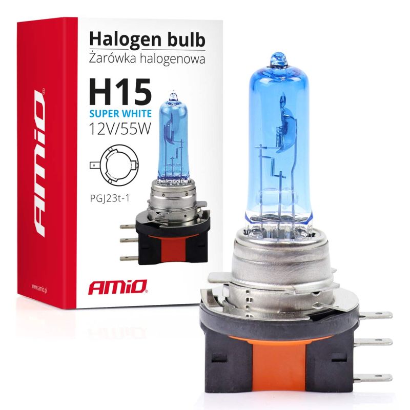 2 x H15 12V 55W Super White Halogen Headlights Bulbs Lamp High Low Beam Car Truck Lorry Lights Vehicle 