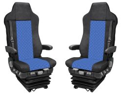 Cubre Asientos para IVECO STRALIS HI-WAY 2005-2019 Camiones Azul Negro Cueros