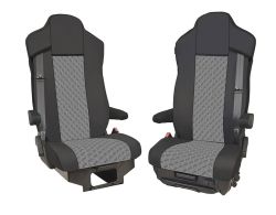 2x Cubre Asientos para IVECO S-WAY 2021+ Camiones Negro Gris Cueros