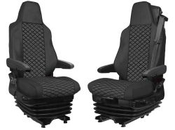 Sitzbezüge für MAN TGX 2021+ LKW Schwarz Leder 