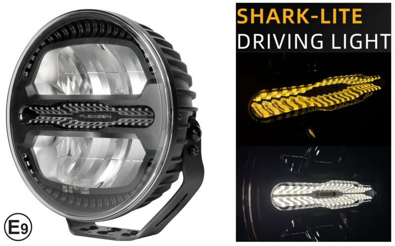 LED Rund Ekstralys Ø228mm 12V/24V, 175W, 11000 lm Hvit/Gul DRL Arbeidslys Lysbar 4 Moduser Advarsellys Blinklys Rav Strobe E-mark, IP67/69K