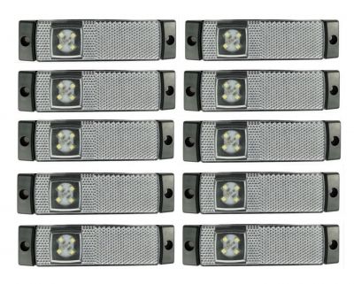 10 x 4 LED Leuchte Begrenzungsleuchte Umrißleuchte  LKW Anhänger Weiß 12/24V