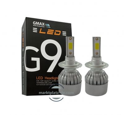 2 x Led H7 lys, hovedlys, lyspærer, strålekaster  COB 60w 13000lm
