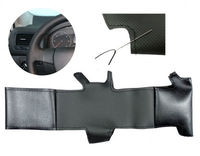 Housse de Volant pour VW PASSAT B5,Bora,GOLF 4,Polo,Seat Leon Eco cuir  pour la couture