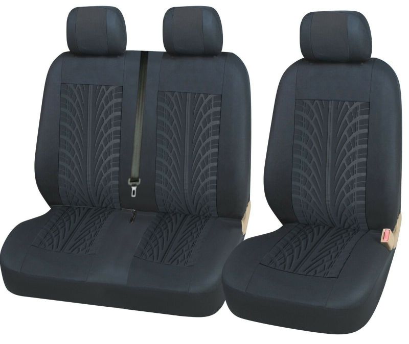 2+1 Universal Seat covers for Van Bus Black Textile