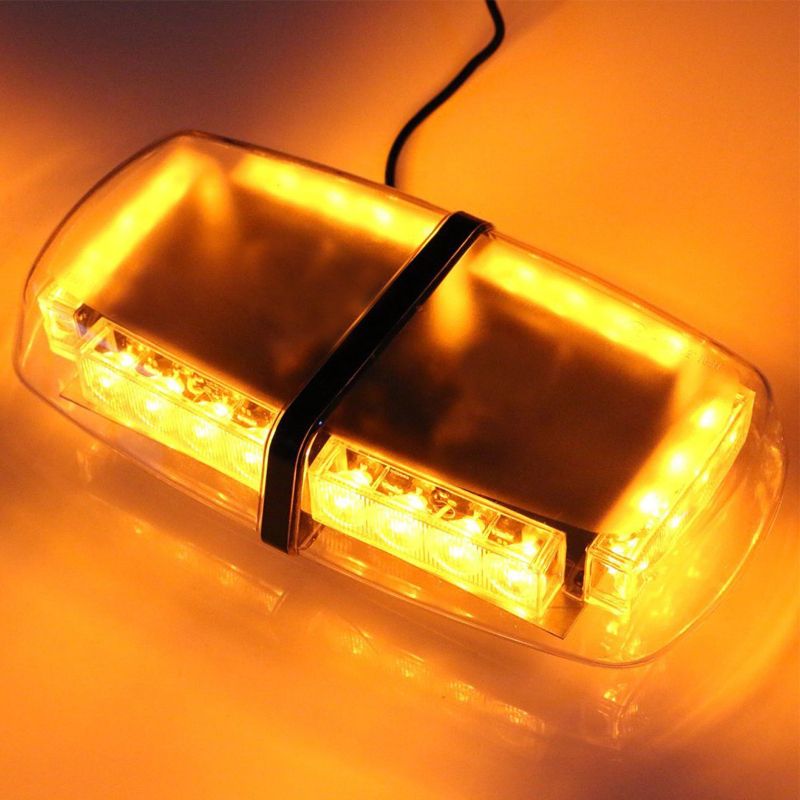 24W LED Beacon Flash Warning Safety Light Strobe Amber Orange 12V 24V