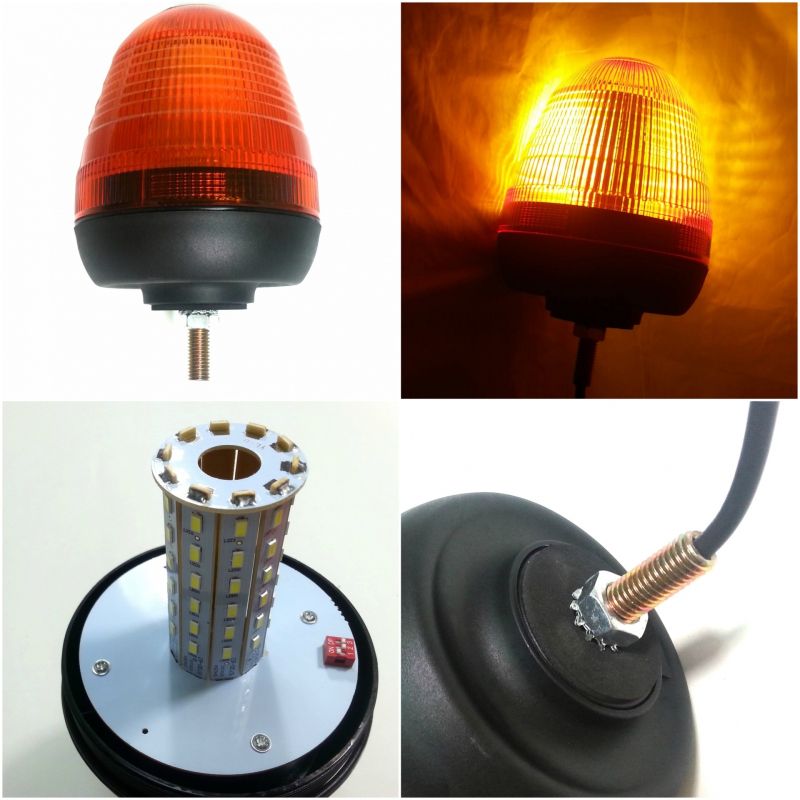 10 Led Warning Light Beacon Flashing Strobe Amber 124mm 12V