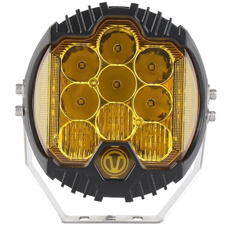 LED Round Work Head Light Yellow Ogane 160mm 45W Lamp Fog Offroad Driving Light 12v 24v