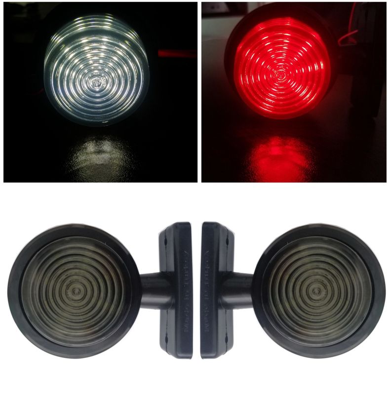 2 x Led Position Lights Clearance Lamp Marker Indicator Truck Trailer Lorry Red White 12V 24V