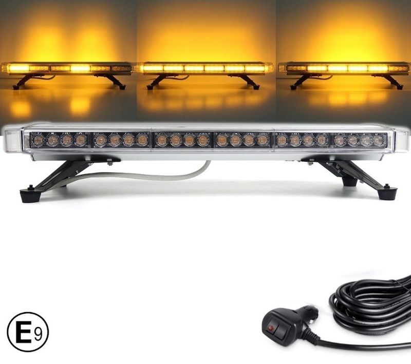 56 LED 76.2cm BAR Luces de Advertencia Estroboscopicas Luz Intermitente Lampara para Camion Ambar 12V 24V 56W  15 modos intermitentes