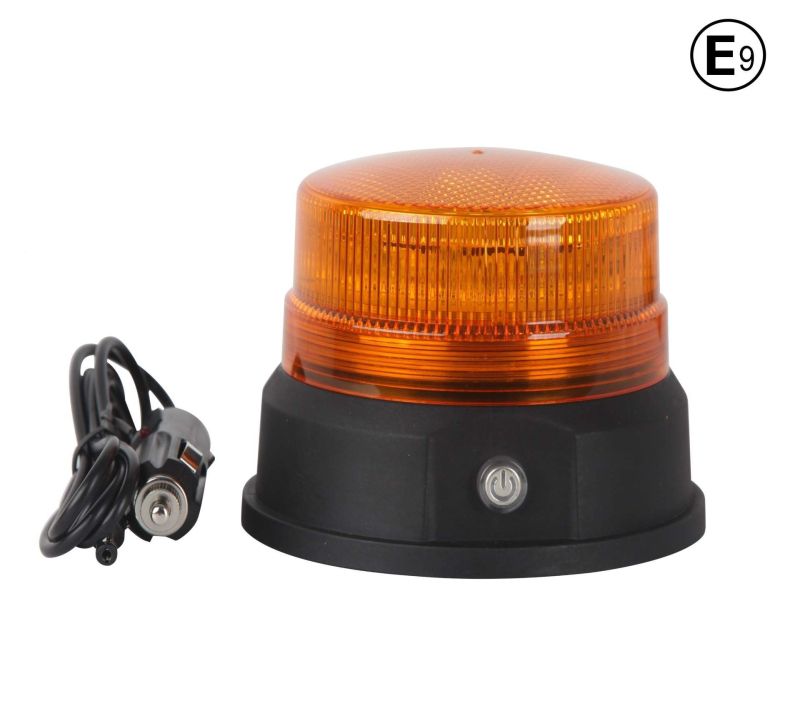 Warning Light Beacon Rechargeable Wireless Flashing Strobe Lamp 24 LED 124mm Orange 12V 24V