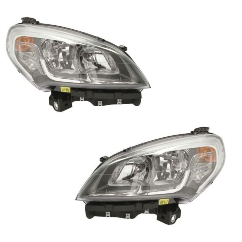 Set Fiat Doblo 2015+ Headlights Electric with Motor Headlamp Front Lights Right Left