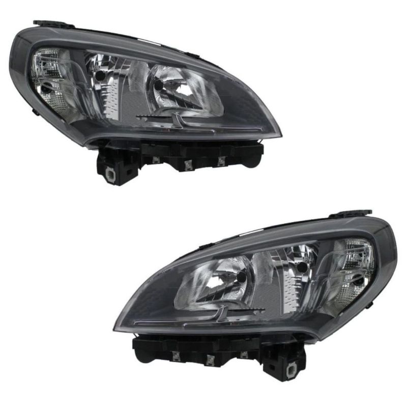 Set Fiat Doblo 2015+ Black Headlights Electric with Motor Headlamp Front Lights Right Left