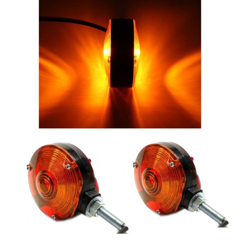 2 x Led Position Lights Clearance type Earrings for Mirror Neon Orange Lamp Marker Indicator Truck Lorry 12V 24V