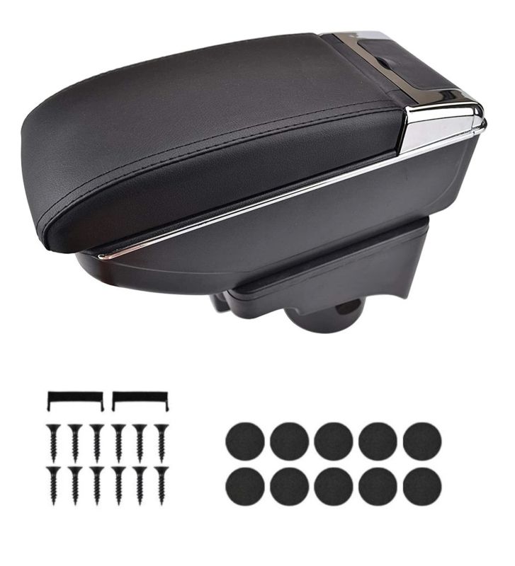 VW GOLF V MK5,GOLF VI MK6, JETTA V MK5 Car Auto Armrest Centre Console Arm Storage Box Black Leather