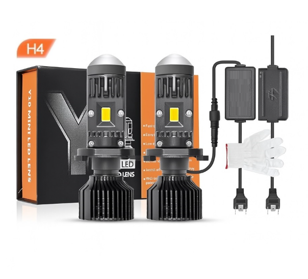 2 x LED Y10 H7 200% 50W 6400LM 6000K 360° Canbus cu Lentila Lumini Lampa Faruri Becuri Auto Camoin Moto Hi/Low Beam 12V 24V