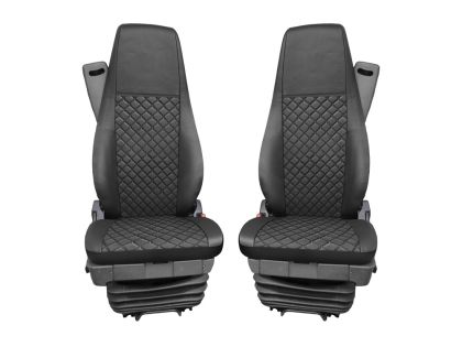 Sitzbezüge für SCANIA R 2006-2020 LKW Schwarz Leder 